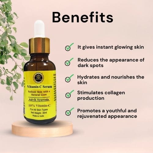 Advik Ayurveda Vitamin C Serum for Face & Instant Glow, 30ml