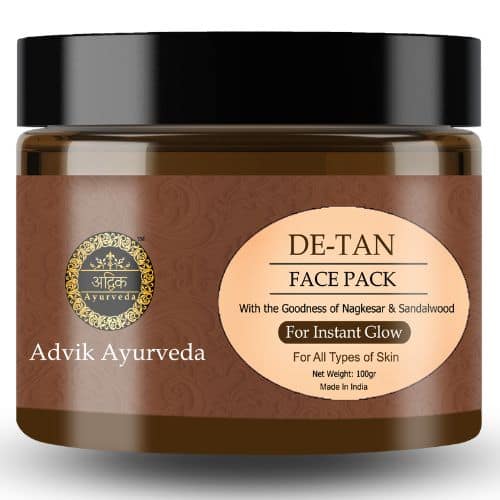 Advik Ayurveda De Tan Face Pack with Nagkesar and Sandalwood, 100 gr