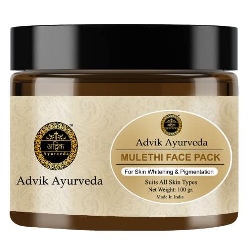 Advik Ayurveda Mulethi Face Pack for Skin Whitening and Pigmentation, 100gr