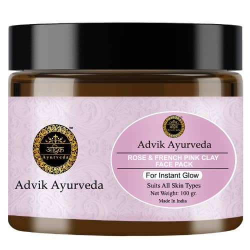Advik Ayurveda Rose and French Pink Clay Instant Glow Face Pack