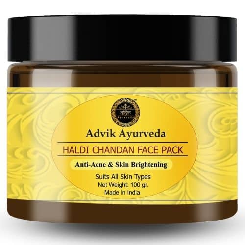Advik Ayurveda Haldi Chandan Face Pack for Skin Whitening, 100 gm