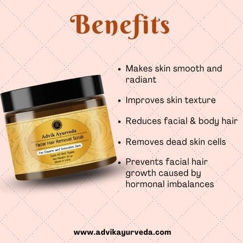 Advik Ayurveda Facial Hair Removal Scrub, 50 grams