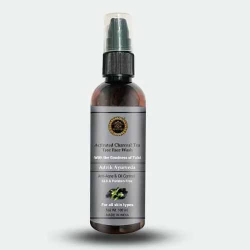 Advik Ayurveda Charcoal Face Wash with Tea Tree Oil, 100 ml