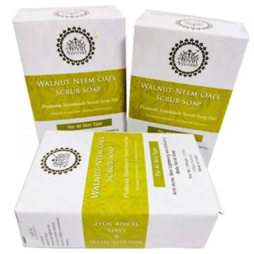 Advik Ayurveda Walnut Neem Oats Body Scrub Soap, 100 gr
