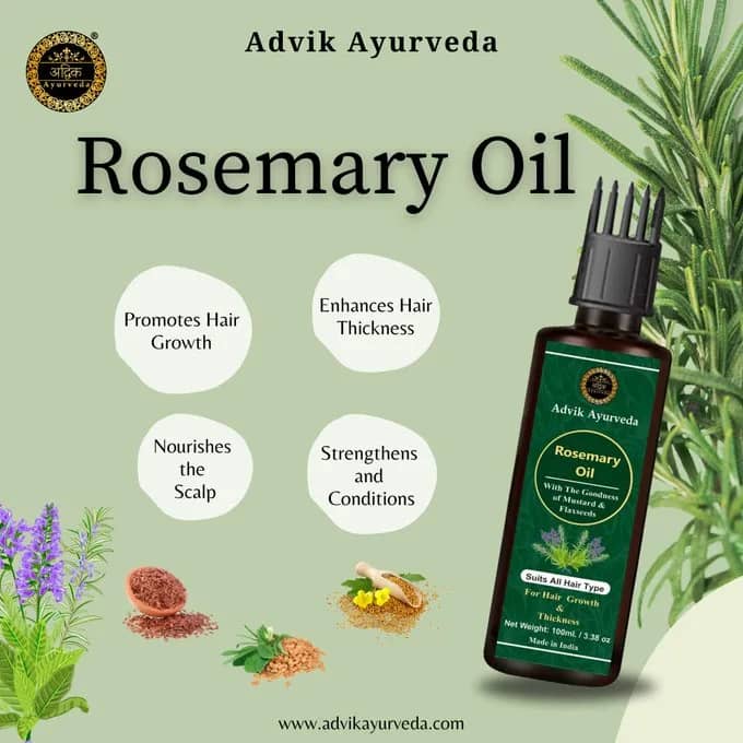 Advik Ayurveda Rosemary Oil for Hair Growth and Thickness