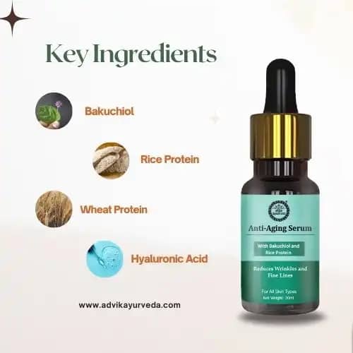 Advik Ayurveda Anti-Aging Serum enriched with Bakuchiol and Rice Protein
