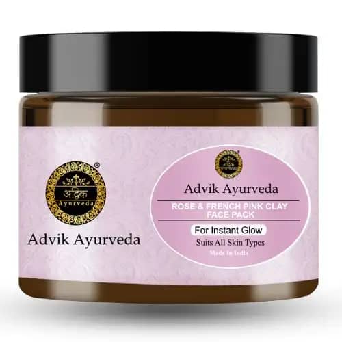 Rose and French Pink Clay Instant Glow Face Pack by Advik Ayurveda